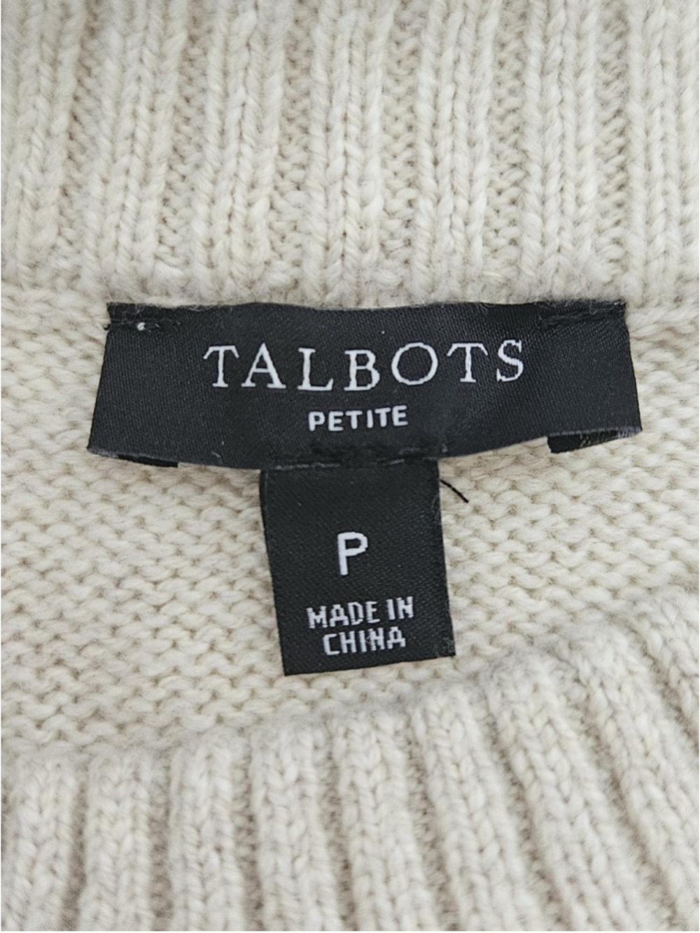 Talbots Petite Fox Fair Isle Button Shoulder Crewneck Sweater Beige Orange Fall - Picture 5 of 8